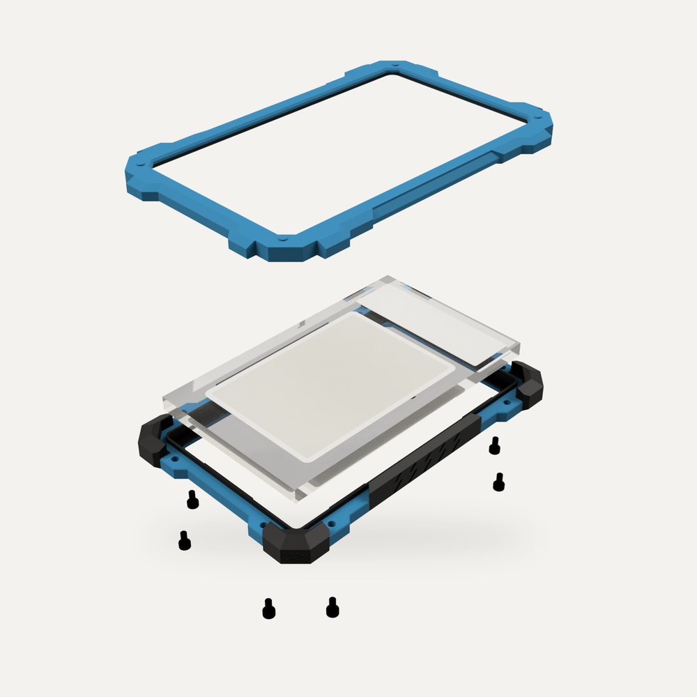 A PSA holder being placed into the EXO cradle