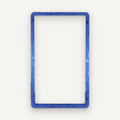 Empty blue holographic PSA slab bumper, front view
