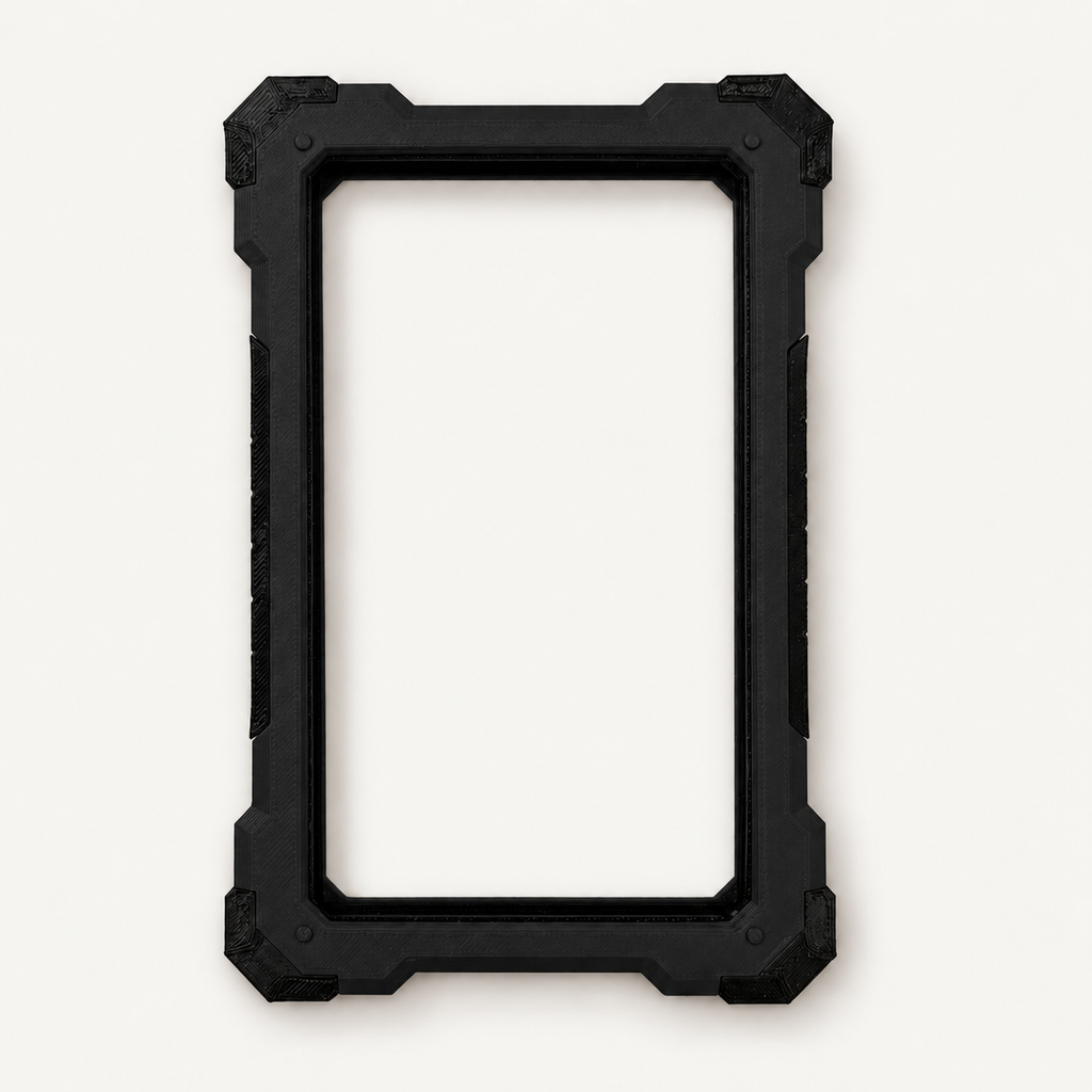 Slabster EXO in Charcoal with black TPU corners, empty, front view
