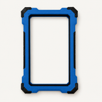 Slabster EXO in Marine Blue with black TPU corners, empty, front view