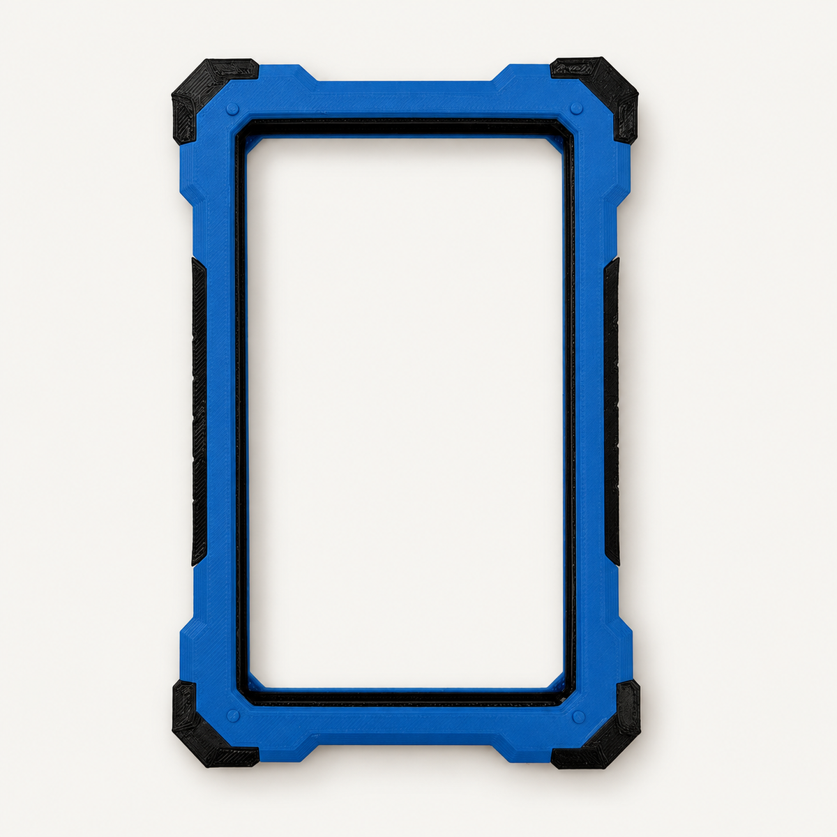 Slabster EXO in Marine Blue with black TPU corners, empty, front view