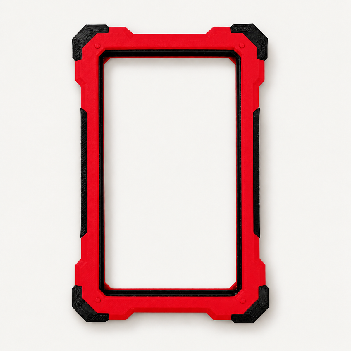 Slabster EXO in Scarlet Red with black TPU corners, empty, front view