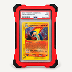 Slabster EXO in Scarlet Red around a PSA slab, front view
