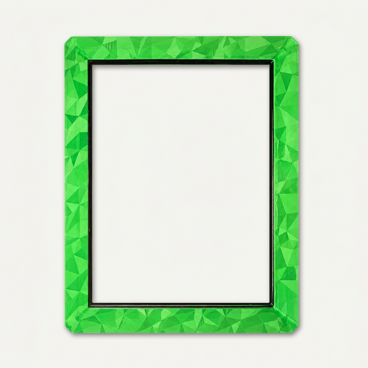 Green holographic toploader guard, front view