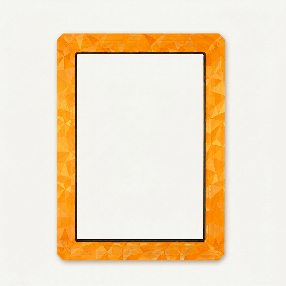 Orange holographic toploader guard, front view