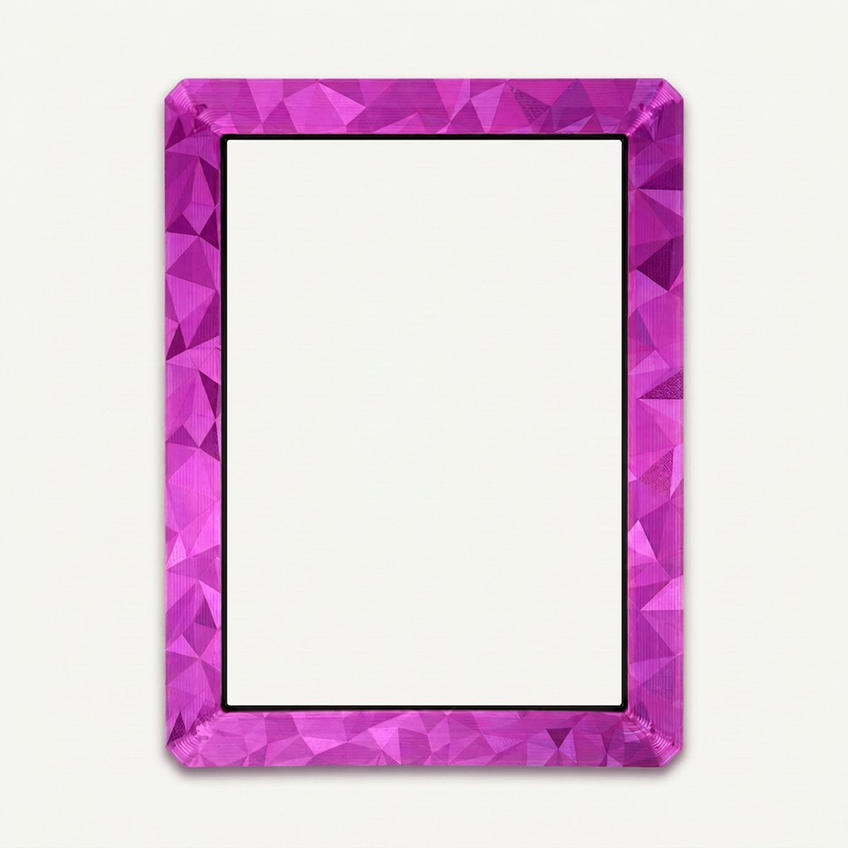 Pink holographic toploader guard, front view