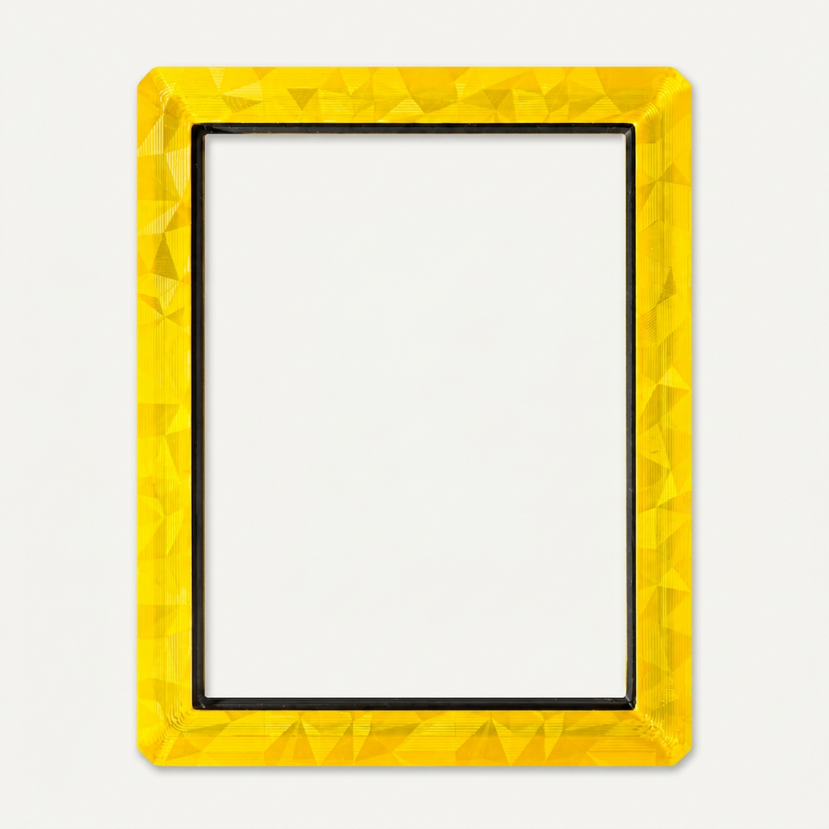Yellow holographic toploader guard, front view