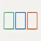 Green, blue, and orange holographic PSA slab bumpers side by side